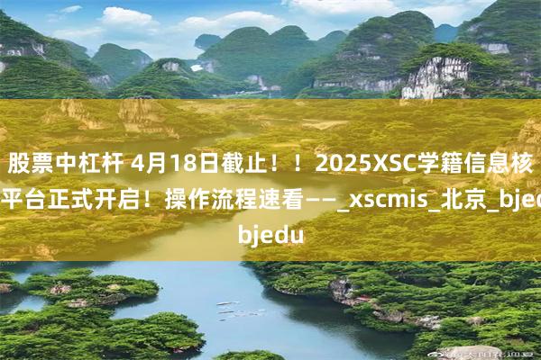 股票中杠杆 4月18日截止！！2025XSC学籍信息核查平台正式开启！操作流程速看——_xscmis_北京_bjedu