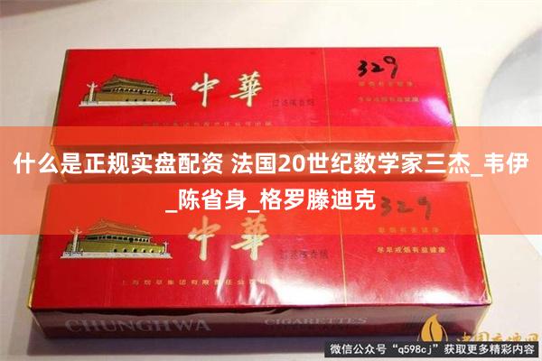 什么是正规实盘配资 法国20世纪数学家三杰_韦伊_陈省身_格罗滕迪克