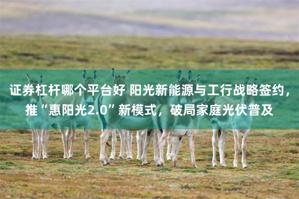 证券杠杆哪个平台好 阳光新能源与工行战略签约，推“惠阳光2.0”新模式，破局家庭光伏普及