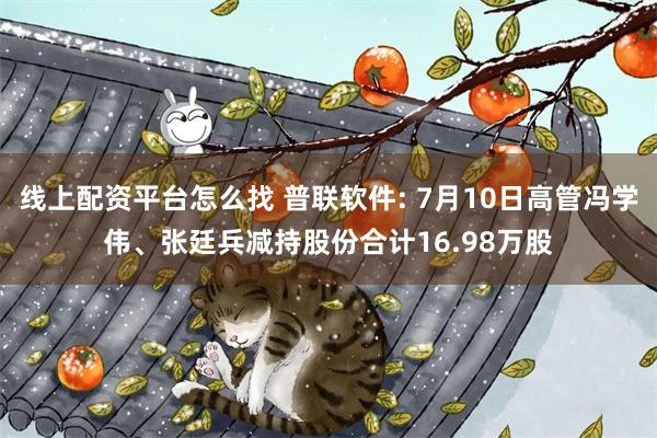 线上配资平台怎么找 普联软件: 7月10日高管冯学伟、张廷兵减持股份合计16.98万股